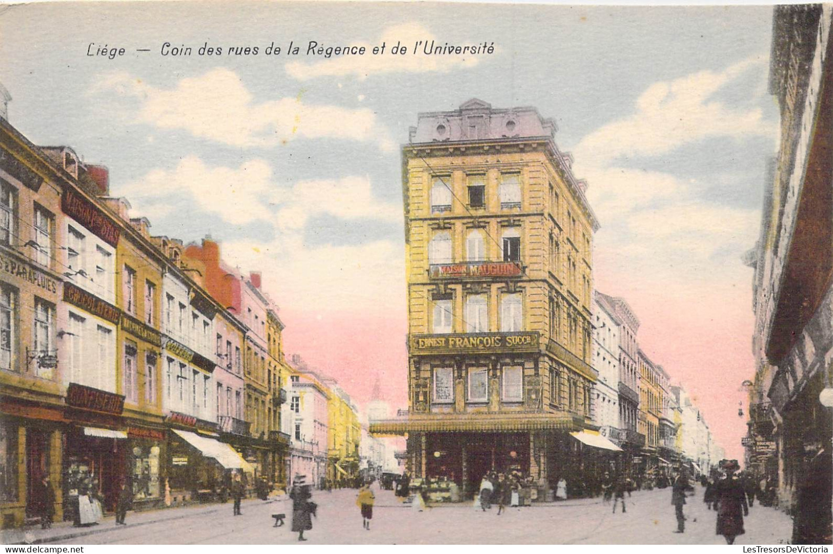 BELGIQUE - Liège - Coin Des Rues De La Régence Et De L'Université - Carte Postale Ancienne - Luik