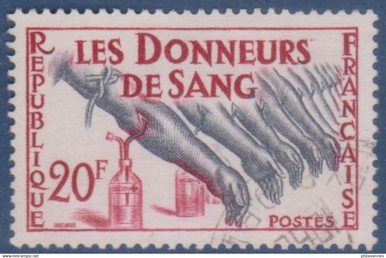 Don Du Sang,  N°1220, Petite Variété, Main Rouge ( V2307B/15.5) - Oblitérés