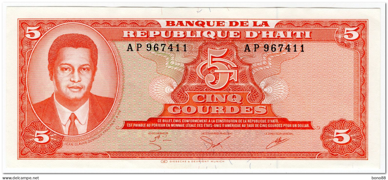 HAITI,5 GOURDES,L.1979 (1985) P.241,AU-UNC - Haïti