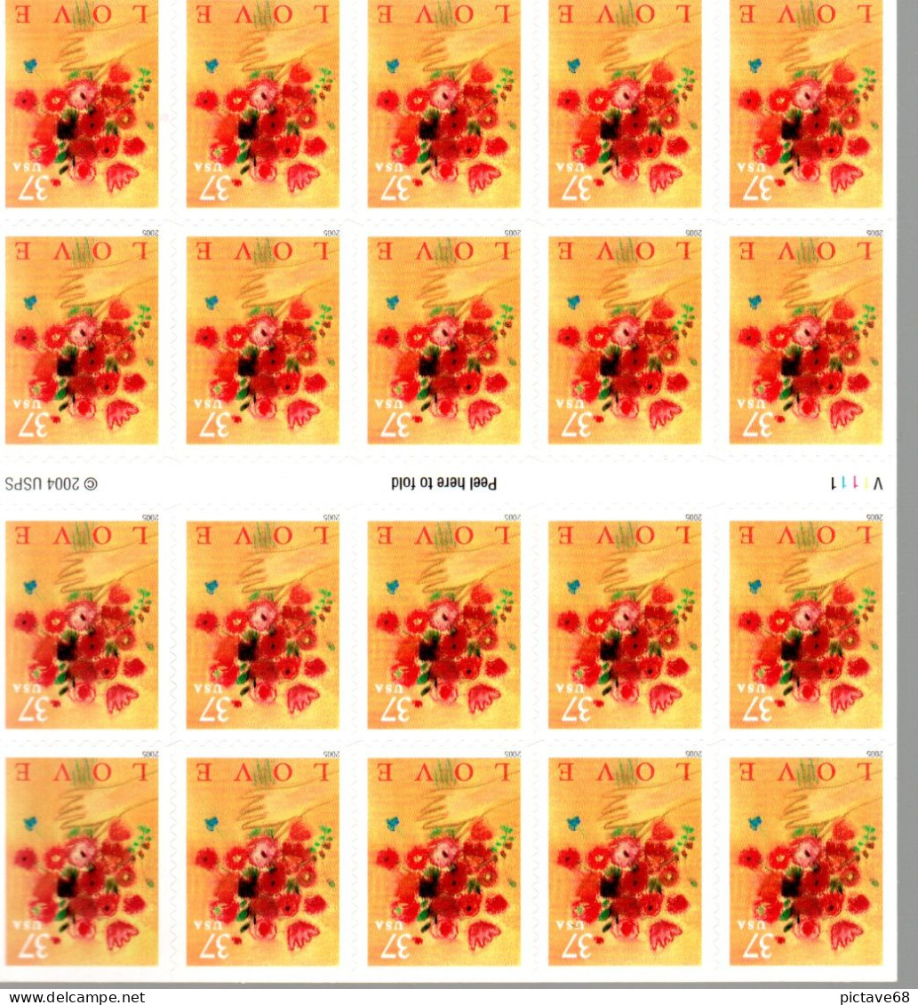 U.S.A. / CARNET N° C3628 LOVE BOUQUET - 3. 1981-...