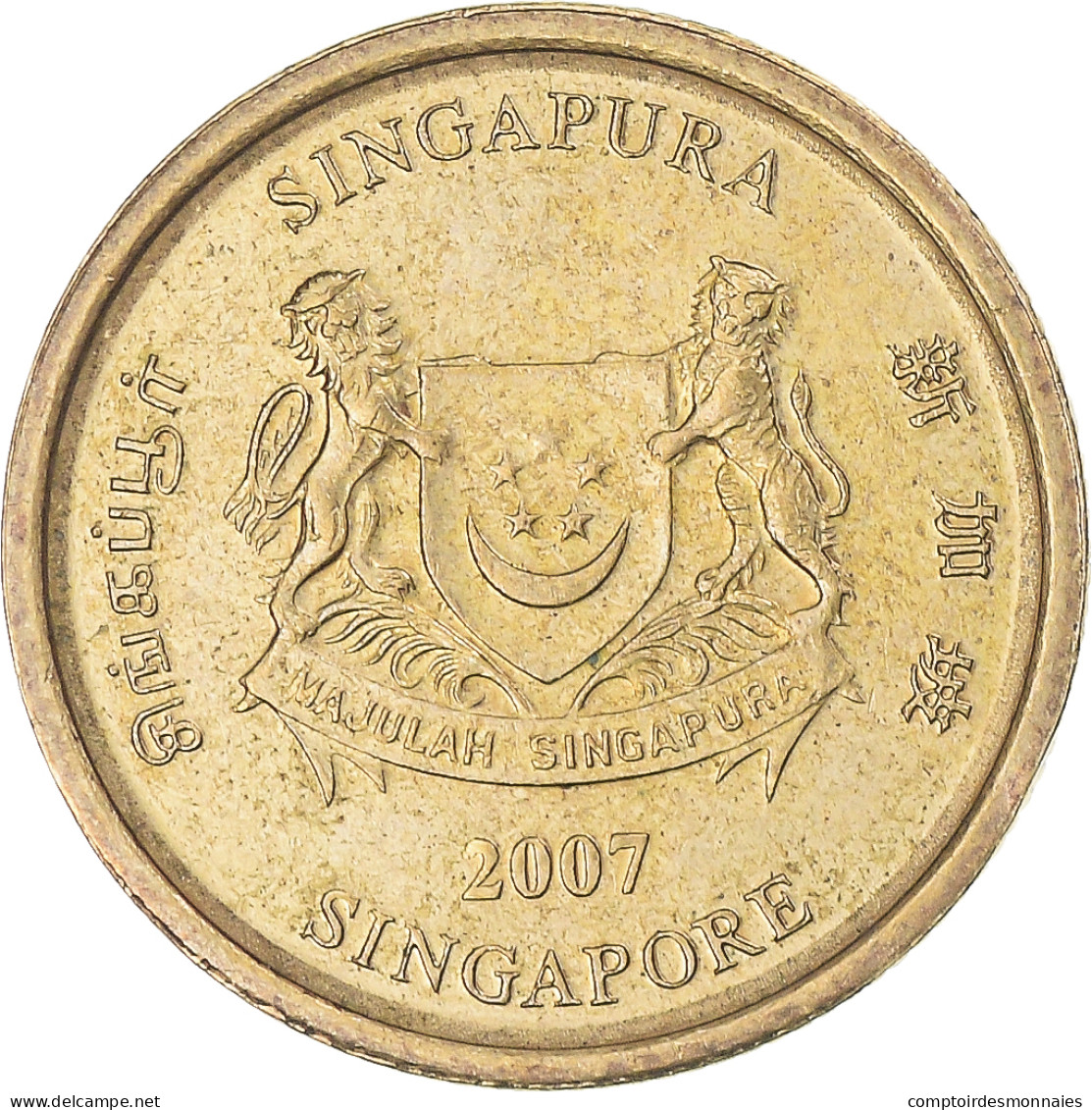 Monnaie, Singapour, 5 Cents, 2007 - Singapore
