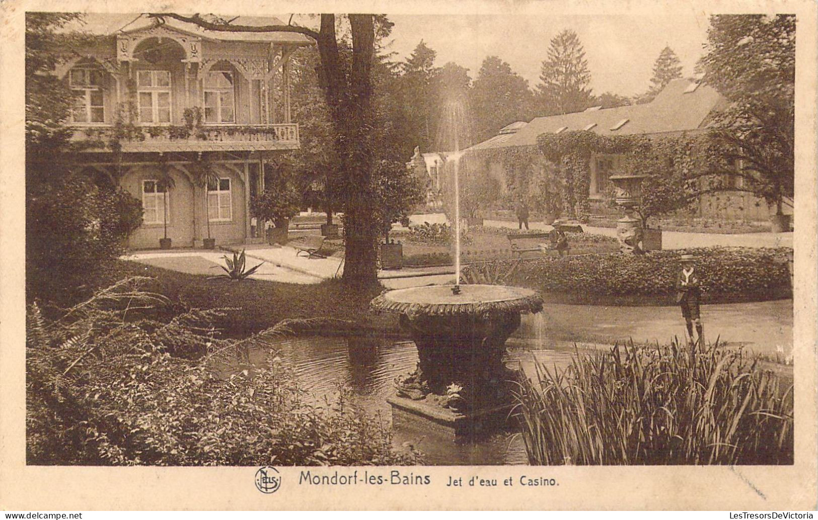 LUXEMBOURG - Mondorf-les-Bains - Jet D'eau Et Casino - Carte Postale Ancienne - Mondorf-les-Bains