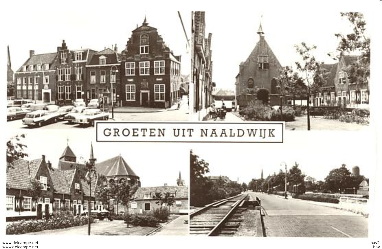 Naaldwijk 4 Afbeeldingen Hofje Raadhuis 1873 - Naaldwijk