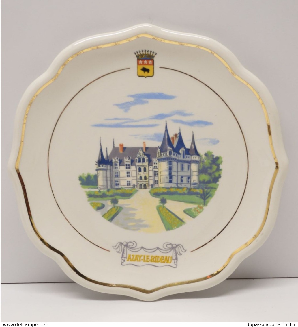 - BELLE ASSIETTE CERAMIQUE De GIEN CHÂTEAUX DE LA LOIRE CHATEAU AZAY LE RIDEAU  E - Gien (FRA)