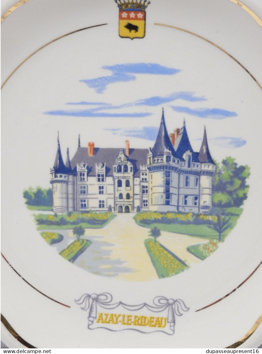 - BELLE ASSIETTE CERAMIQUE De GIEN CHÂTEAUX DE LA LOIRE CHATEAU AZAY LE RIDEAU  E - Gien (FRA)