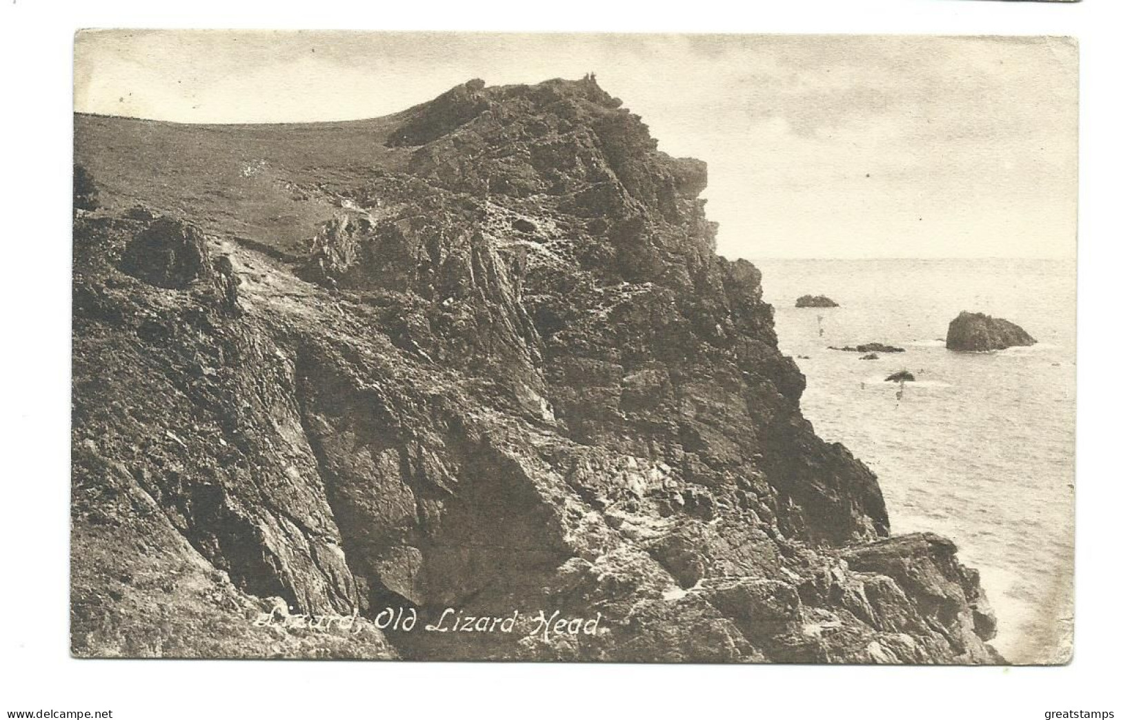 Postcard Cornwall The Lizard With Lizard Squared Circle Posted 1911 Frith's - Land's End