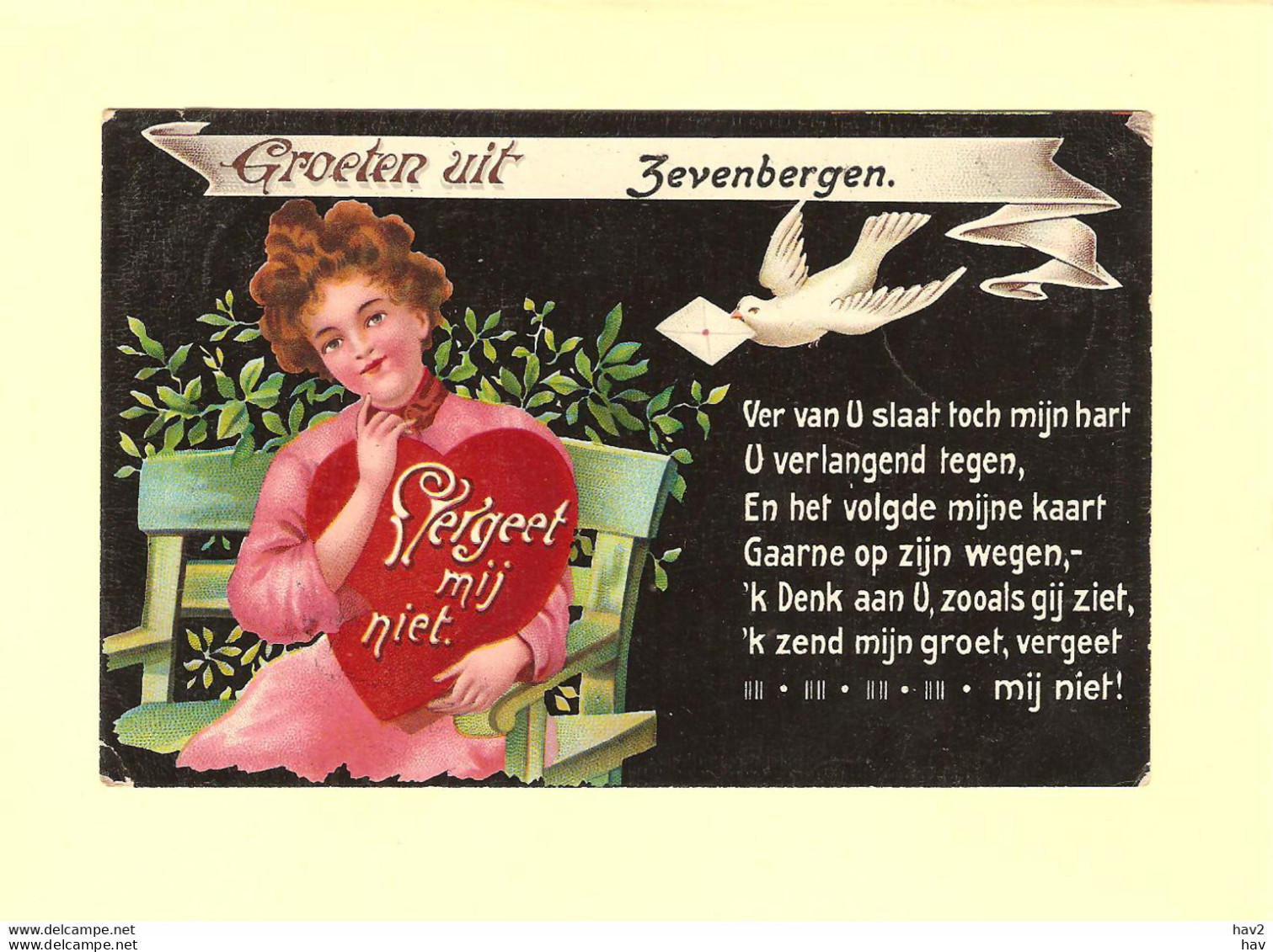 Zevenbergen Fantasie Met Gedichtje 1910 RY40968 - Zevenbergen