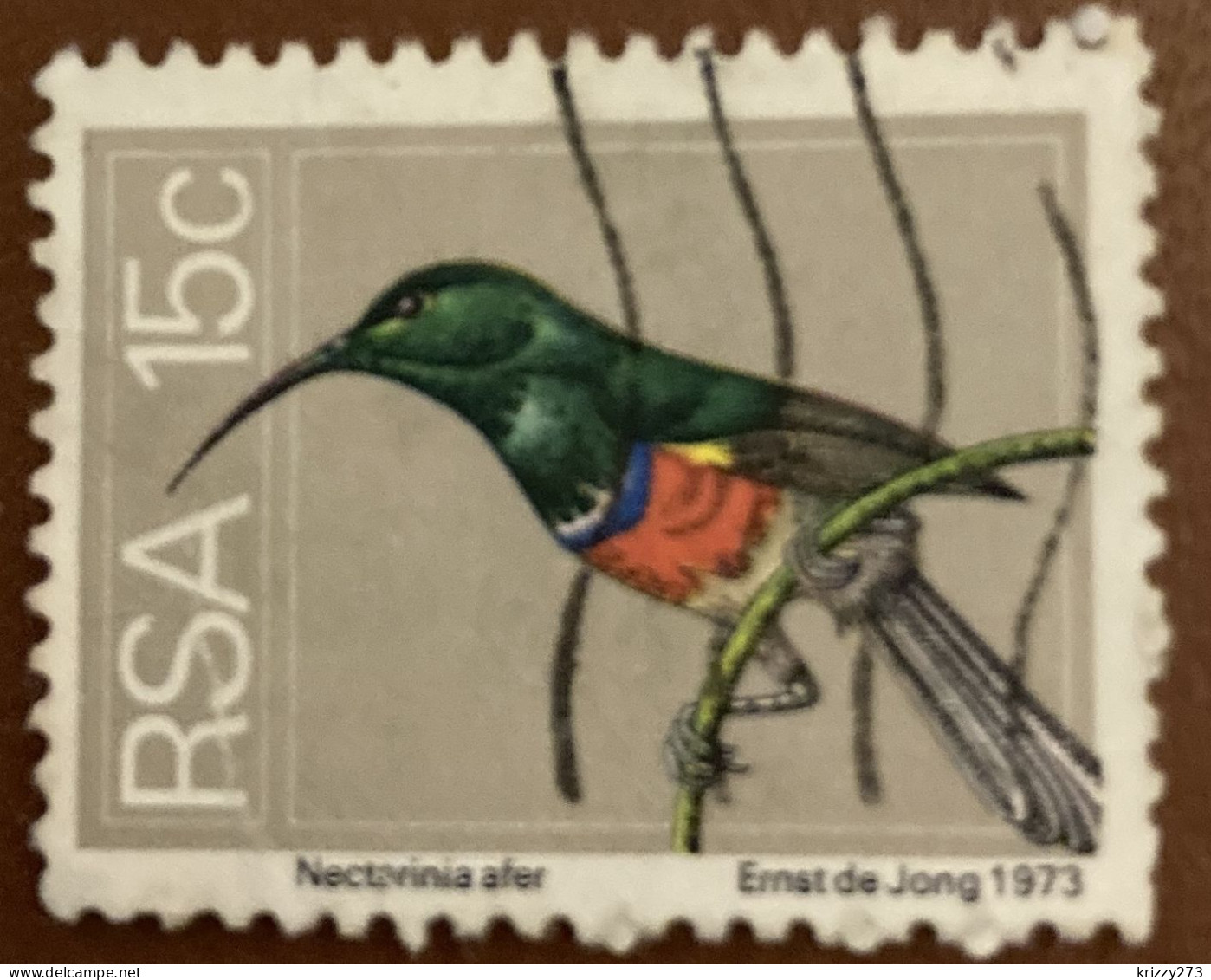 South Africa 1974 Bird Nectarinia Afra 15 C - Used - Oblitérés