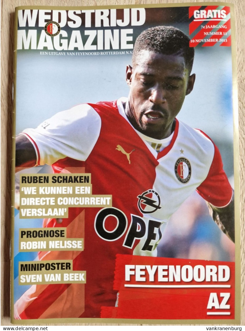 Programme Feyenoord - AZ Alkmaar - 10.11.2013 - Eredivisie - Holland - Programm - Football - Poster Sven Van Beek - Bücher