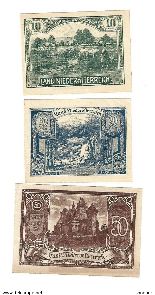 *notgeld   Austria  Niederosterreich Serie Compleet 671/2 - Autriche