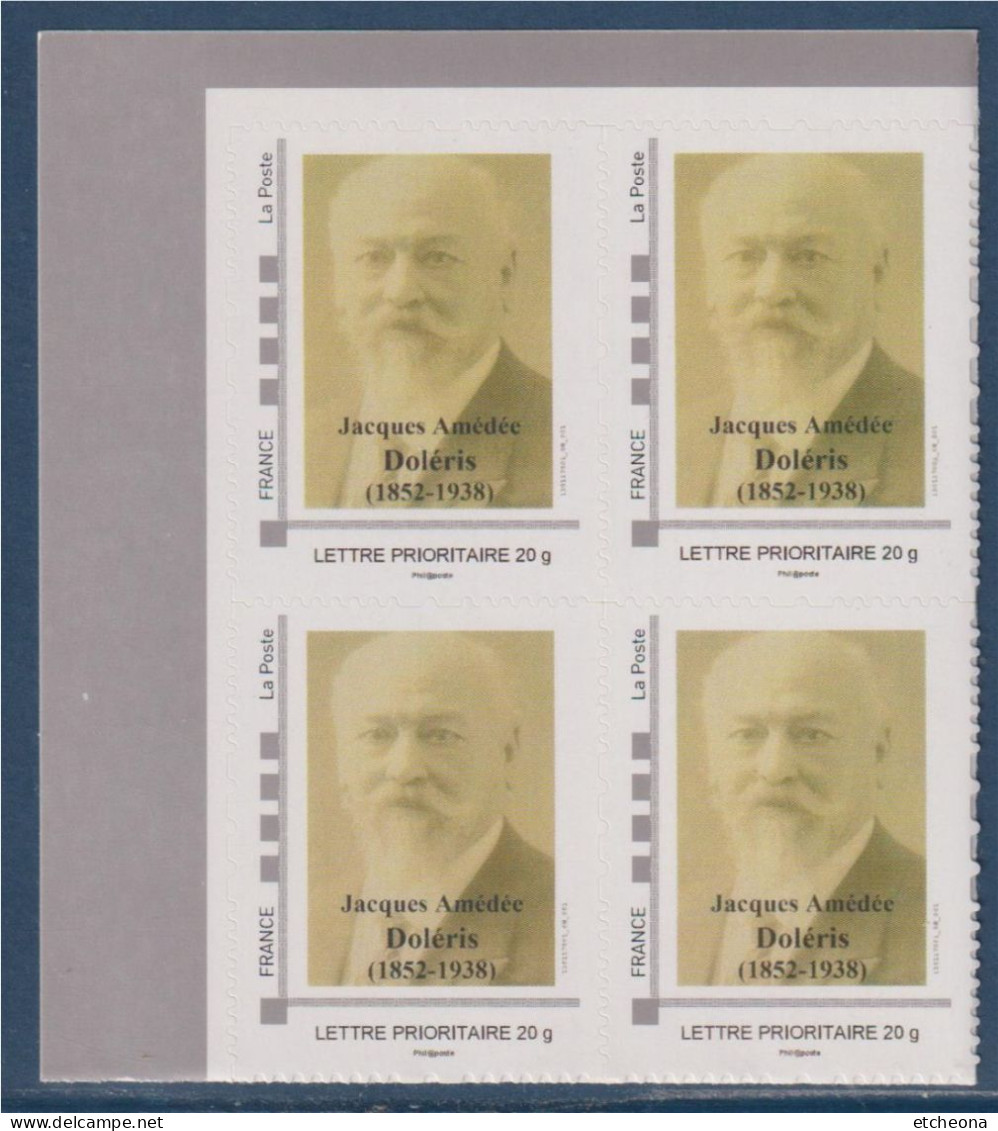 Jacques Amédée Doléris Célèbre Chirurgien Gynécologue Né à Lambeye 64bloc X4 Avec Coin De Feuille - Unused Stamps