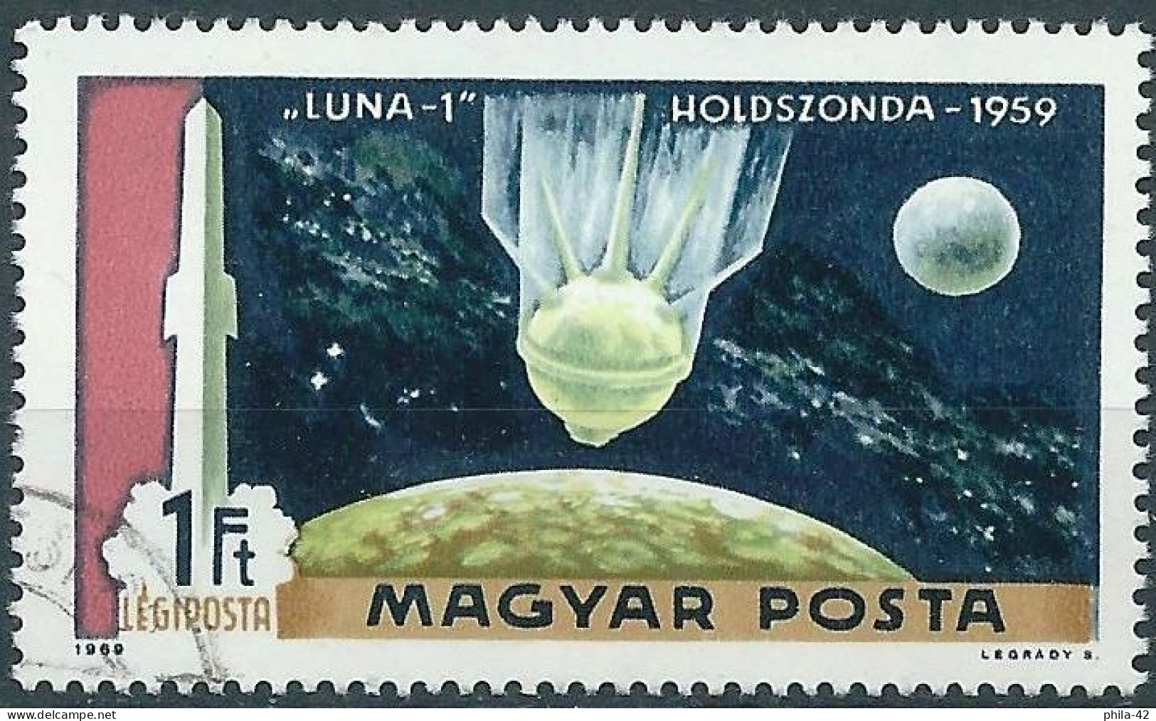 Hungary 1969 - Mi 2549 - YT Pa 311 ( LUNA 1 :  Soviet Space Probe ) - Gebraucht
