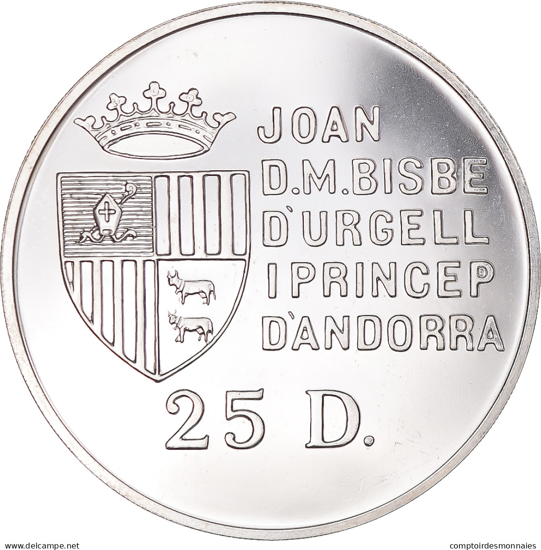 Monnaie, Andorre, 25 Diners, 1991, SUP, Argent, KM:65 - Andorra