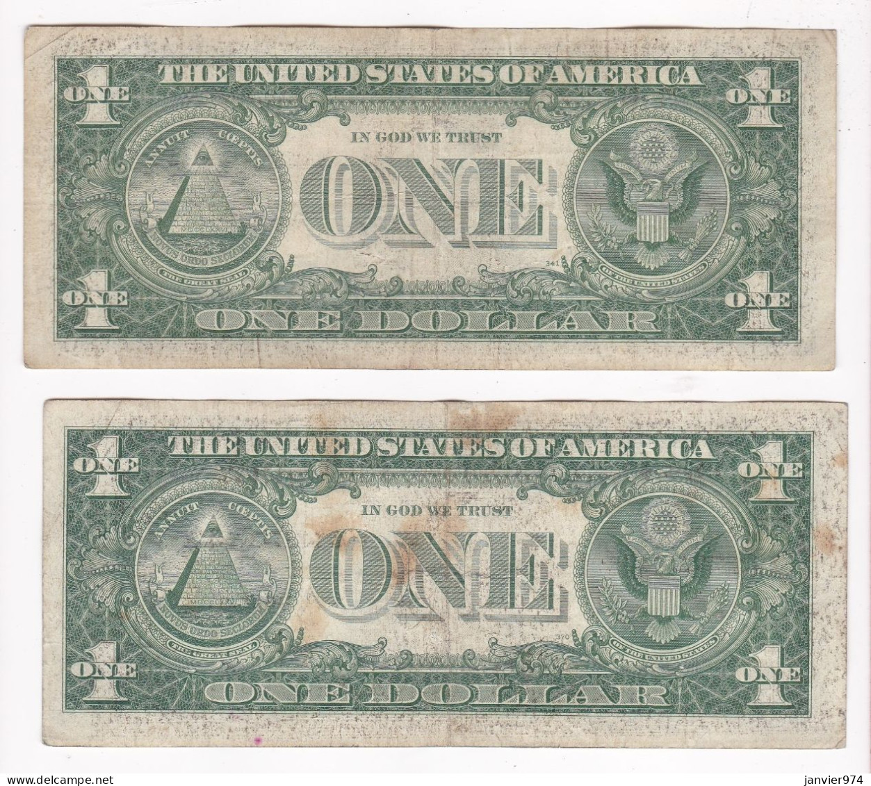 2 Billets De 1 Dollar 1957 Série A, Circulés - Silver Certificates (1928-1957)