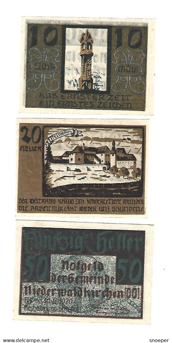 *notgeld   Austria  Niederwaldkirchen Serie Compleet 673/1 - Autriche