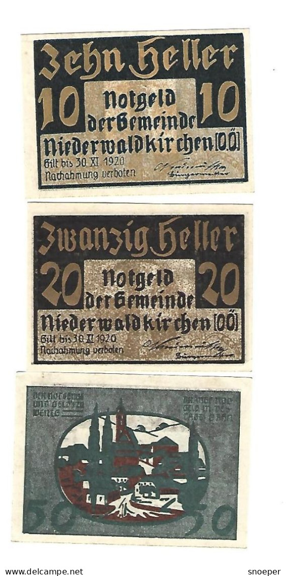 *notgeld   Austria  Niederwaldkirchen Serie Compleet 673/1 - Autriche
