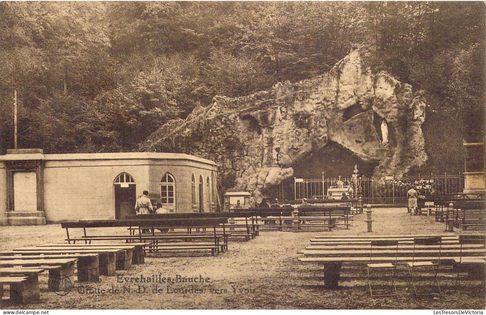 BELGIQUE - Evrehailes-Bauche - Grotte De N.D. De Lourdes Vers Yvoir - Carte Postale Ancienne - Yvoir