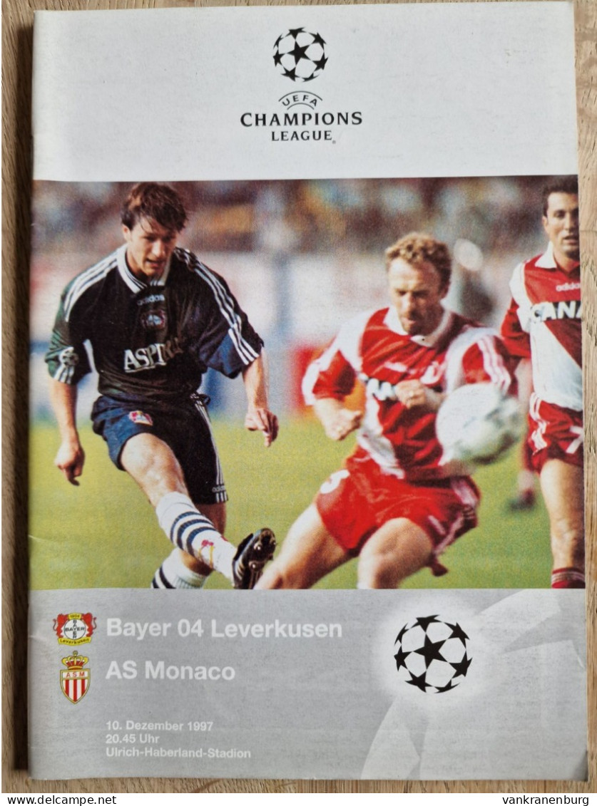 Programme Bayer Leverkusen - AS Monaco - 10.12.1997 - UEFA Champions League - Programm - Football - - Bücher