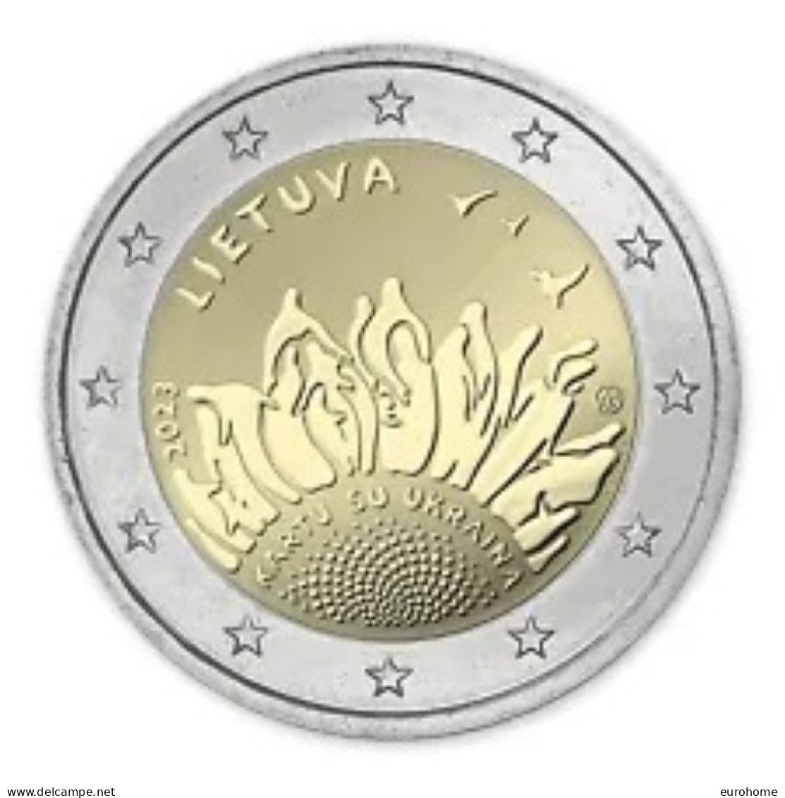 Litauen  2023  2 Euro  Commemo   "Together With Oekraine"    UNC Uit De Rol  UNC Du Rouleaux  !! - Lituania