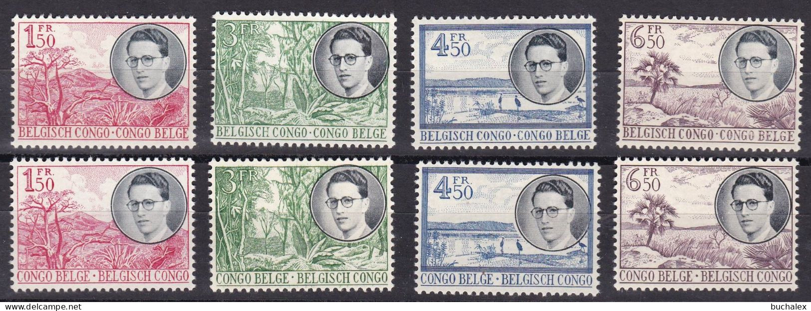 Belgisch-Kongo 1955 - Série Complète Baudouin & Paysages 90 Euro Cob # 329/336 - Unused Stamps