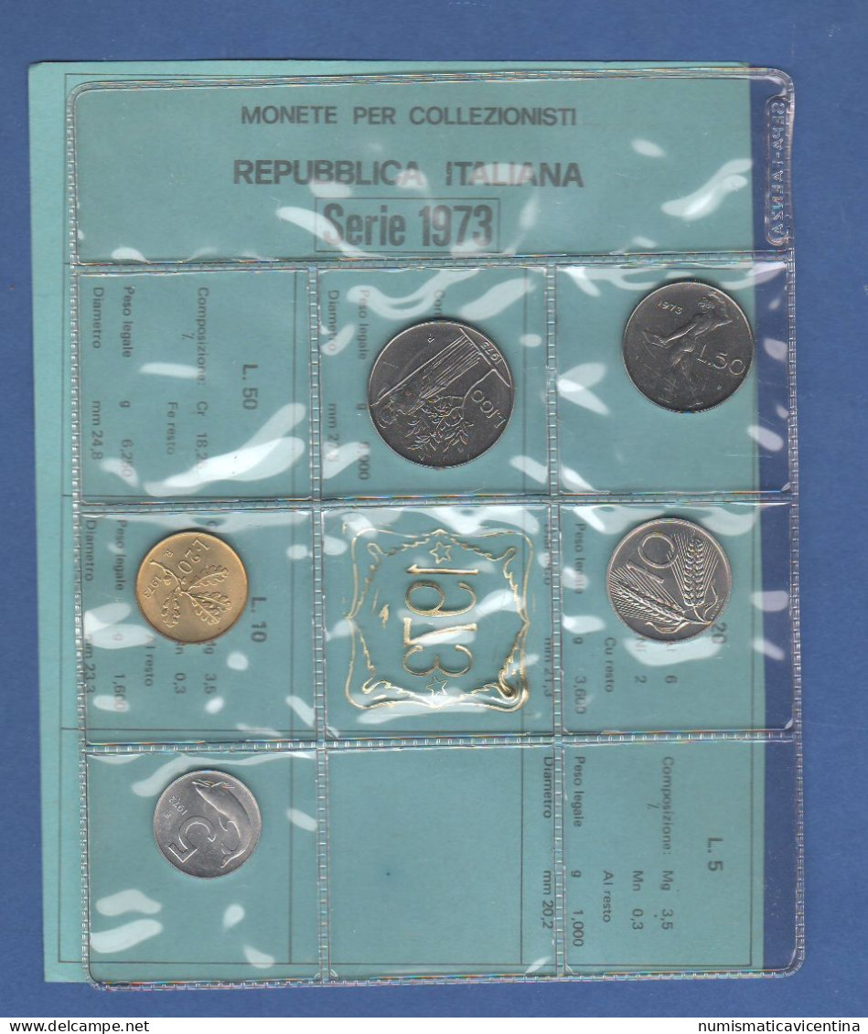 ITALIA 1973 Serie 5 Monete 5 10 20 50 100 Lire FDC UNC Italy Italie Coin Set Private Issues Emissioni Private - Jahressets & Polierte Platten