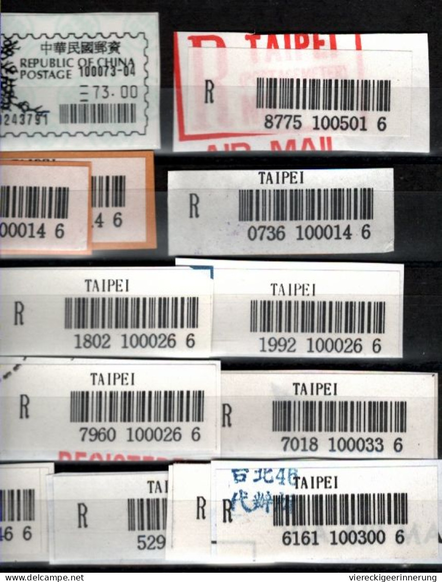 ! Lot Von 166 R-Zetteln Aus Taiwan, Taipei, Republic Of China, Einschreibzettel, Reco Label - Sonstige & Ohne Zuordnung