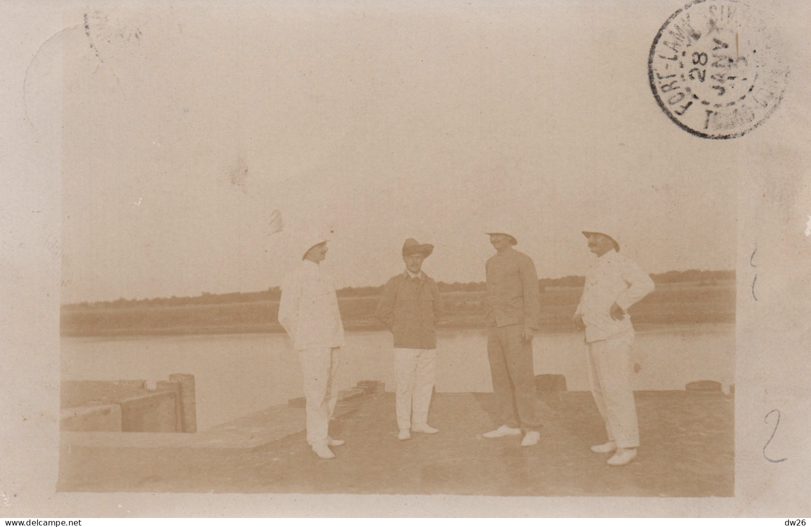 Oblitération Fort Lamy (A.E.F. Tchad) Colons Français En 1913 - Carte Non Circulée - Tsjaad