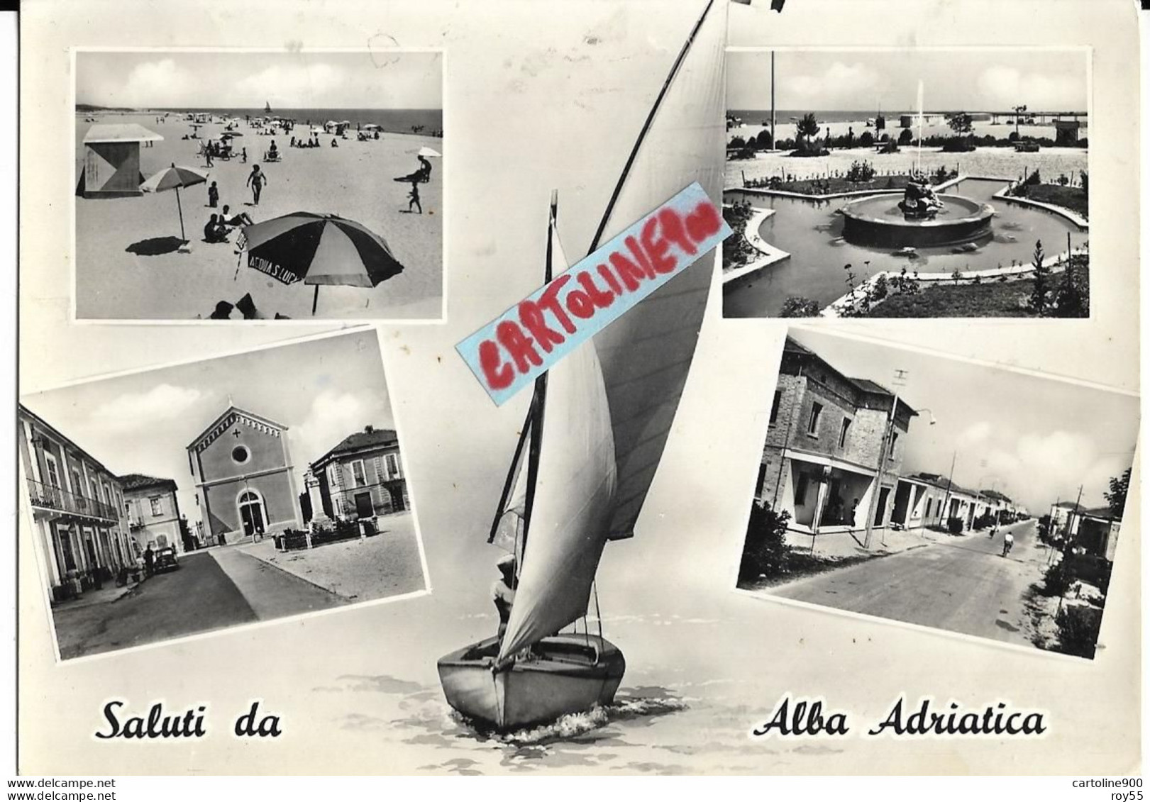 Abruzzo-teramo-alba Adriatica Vedute Vedutine Animate Saluti Da Alba Adriatica - Other & Unclassified