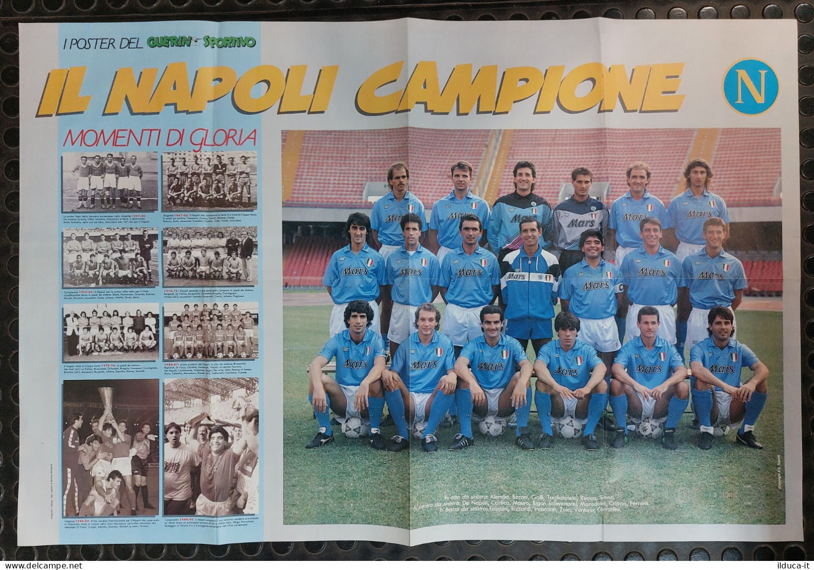 I116691 27/ Manifesto poster calcio - NAPOLI Campione / CAGLIARI - 53x80 cm