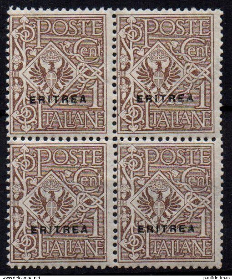 Regno 1924 - Eritrea - Aquila  E Stemma - Quartina 1 C. - Gomma Integra - MNH** - Eritrea