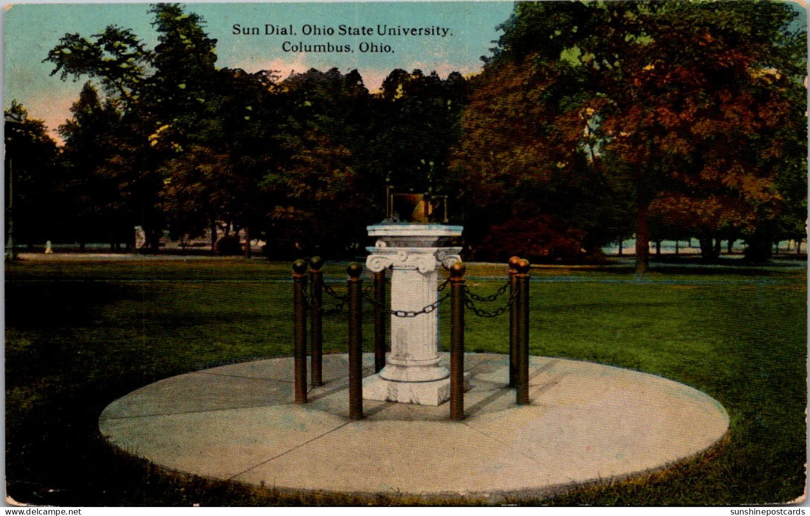 Ohio Columbus Sun Dial Ohio State University Curteich - Columbus