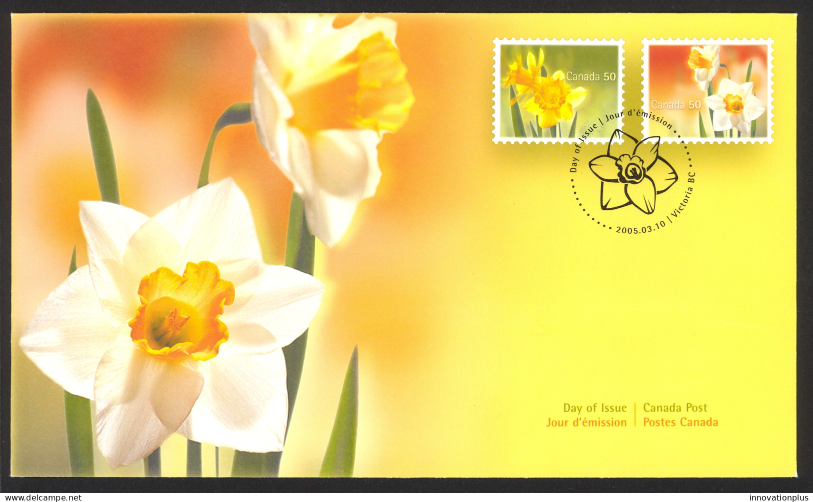 Canada Sc# 2092-2093 FDC Combination 2005 03.10 Daffodils - 2001-2010