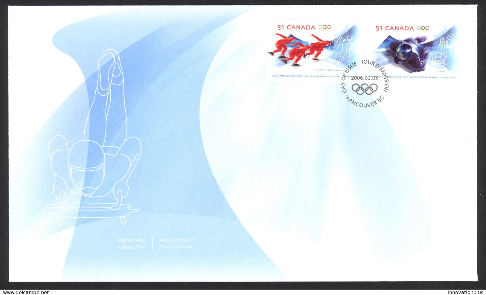 Canada Sc# 2143-2144 FDC Combination 2006 02.03 XX Olympic Winter Games - 2001-2010