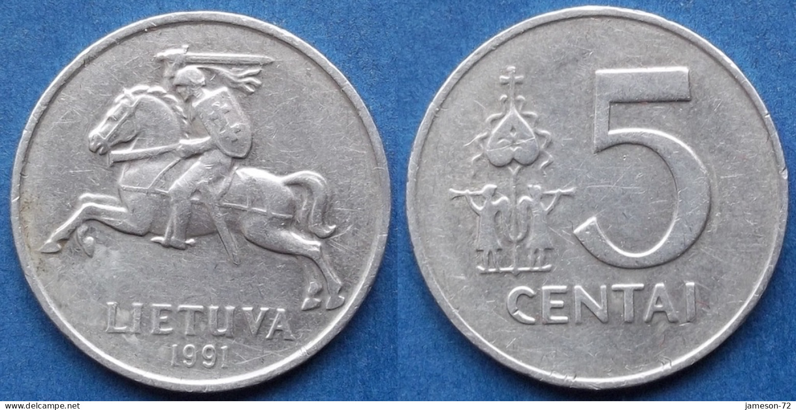 LITHUANIA - 5 Centai 1991 KM# 87 Republic (1991-2014) - Edelweiss Coins - Lituanie