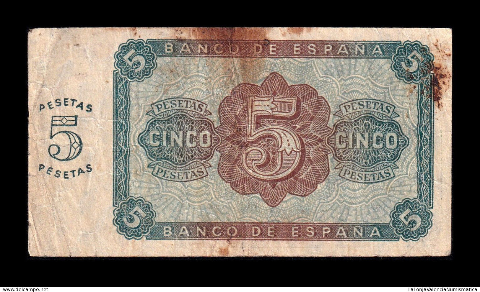 España Spain 5 Pesetas Burgos 1938 Pick 110 Serie M Mbc Vf - 5 Pesetas