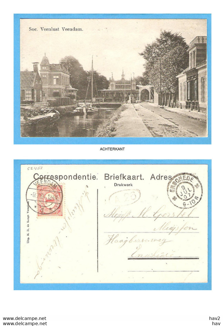 Veendam Binnenvaart Sociëteit Veenlust 1907 RY52452 - Veendam