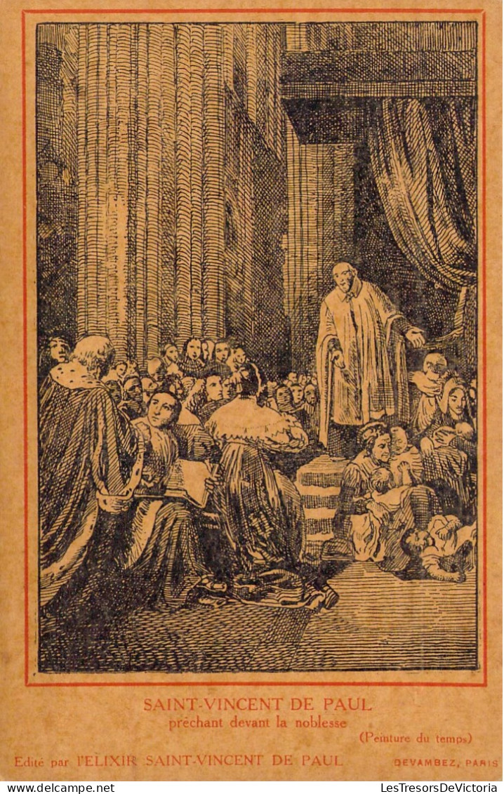 RELIGIONS - Saint-Vincent De Paul Prêchant Devant La Noblesse - Carte Postale Ancienne - Saints