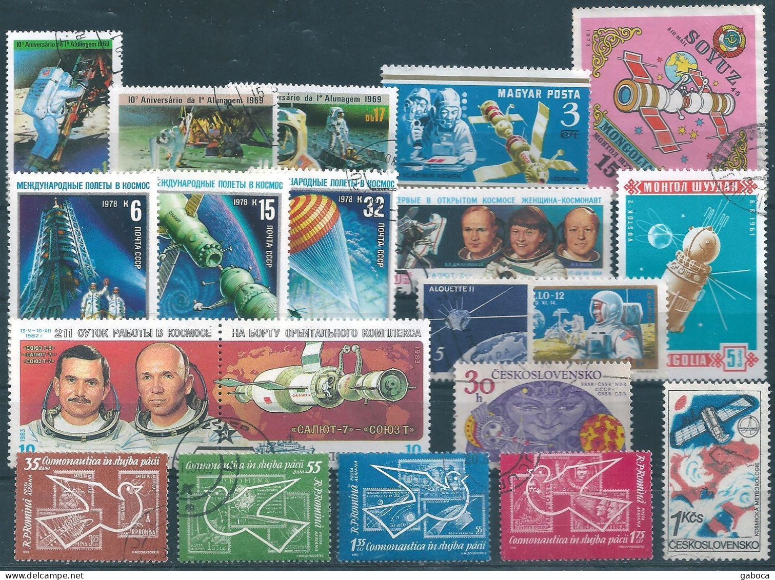 C4750 Space Satellite Spacecraft Astronaut Science Meteorology 2xSet+13xStamp Used Lot#578 - Sammlungen