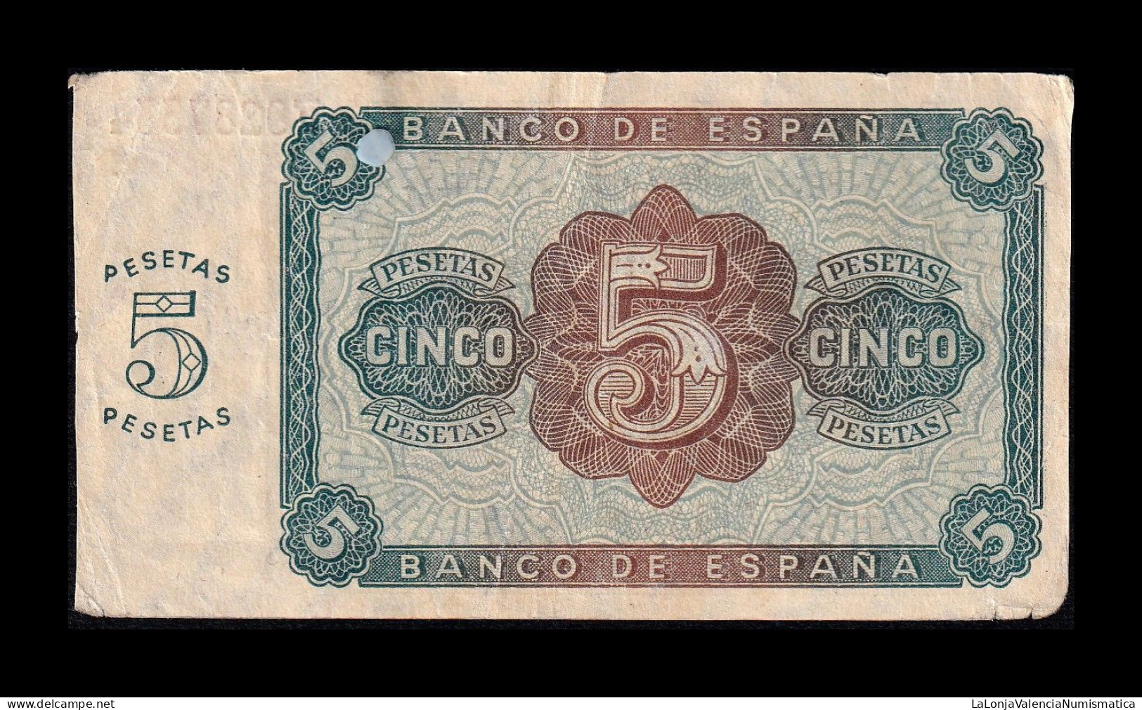 España Spain 5 Pesetas Burgos 1938 Pick 110 Serie F Mbc+/Ebc Vf+/Xf - 5 Pesetas