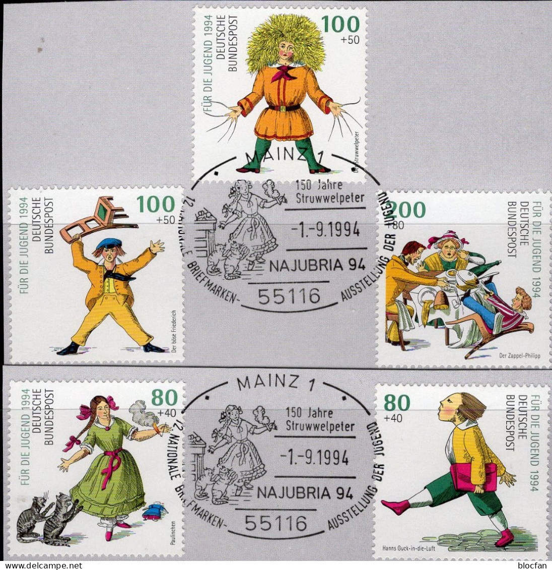 Jugend-Serie 1994 BUND 1726/0 SST 13€ Mit Struwelpeter Paulinchen Zappel-Phillipp Friederich Guck In Die Luft of Germany - Poupées