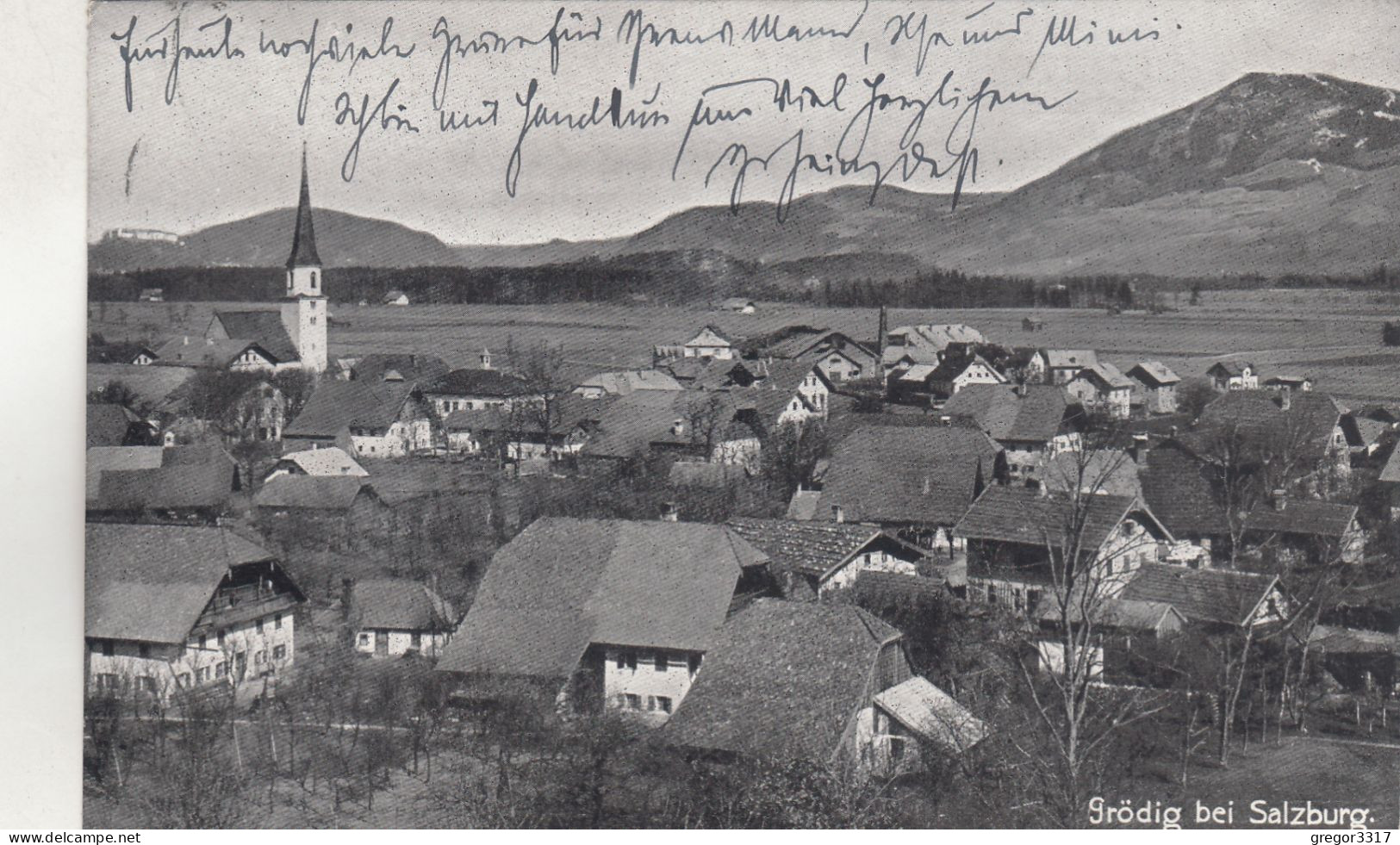 D2710) GRÖDIG Bei SALZBURG - Häuser DETAILS U. Kirche ALT ! 1916 - Grödig