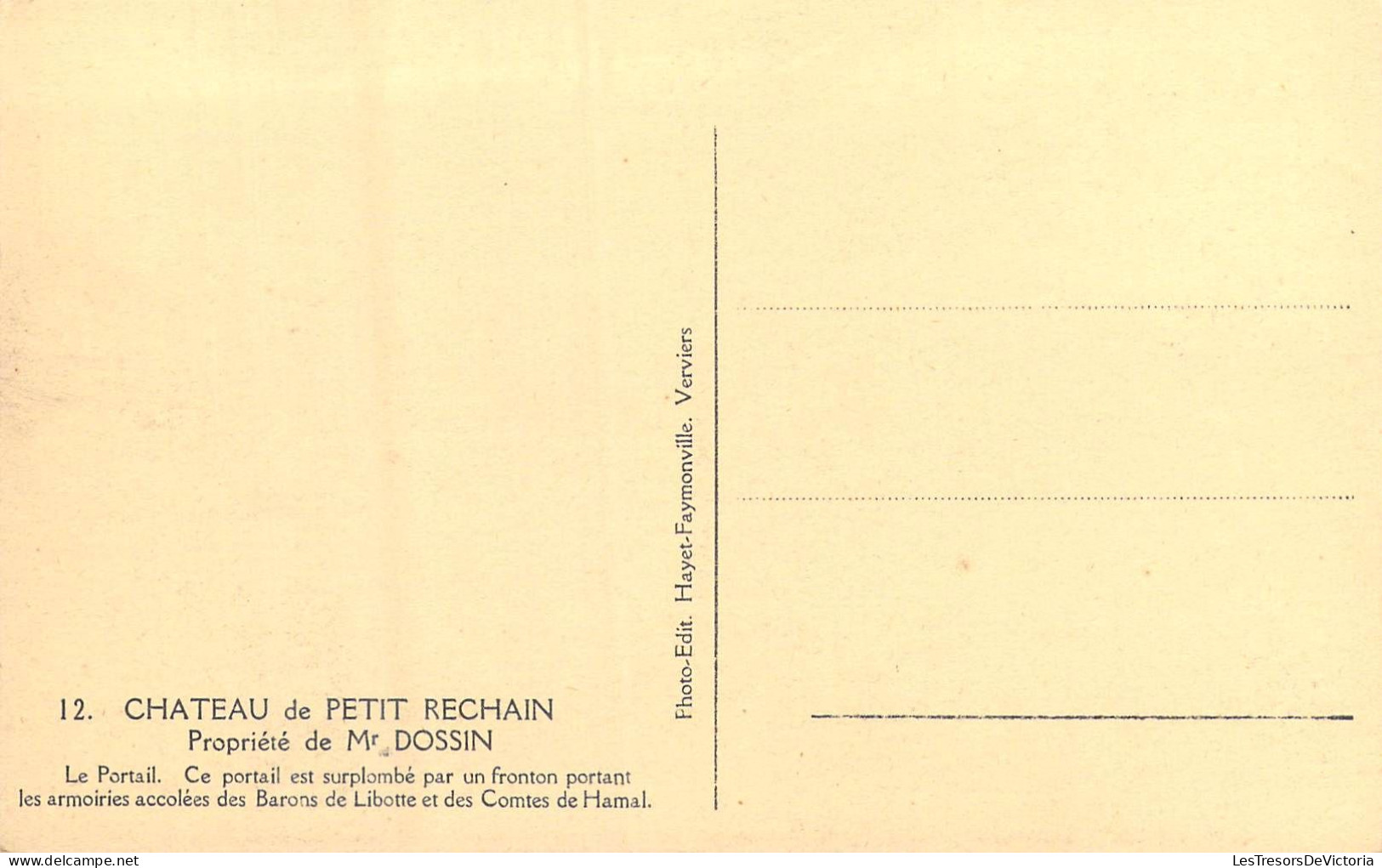 BELGIQUE - Château De Petit Rechain - Propriété De Mr Dossin - Carte Postale Ancienne - Verviers