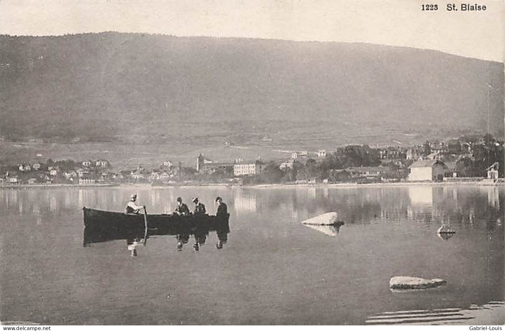 St. Blaise Barque Rameur Bateau 1910 - Saint-Blaise