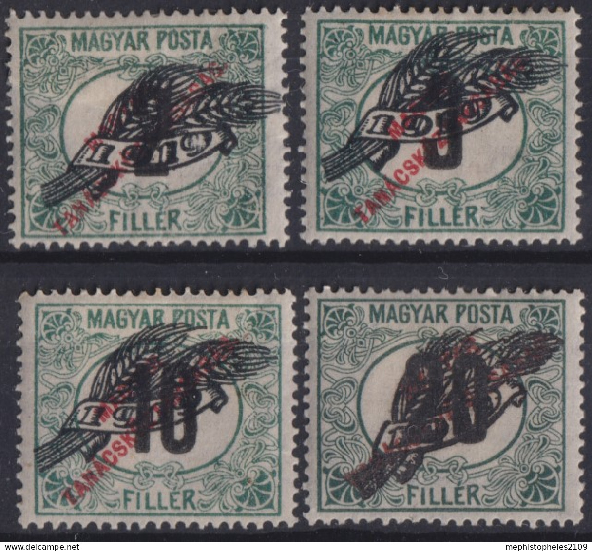 HUNGARY 1920 - MLH - Sc# J70-J73 - Postage Due - Strafport