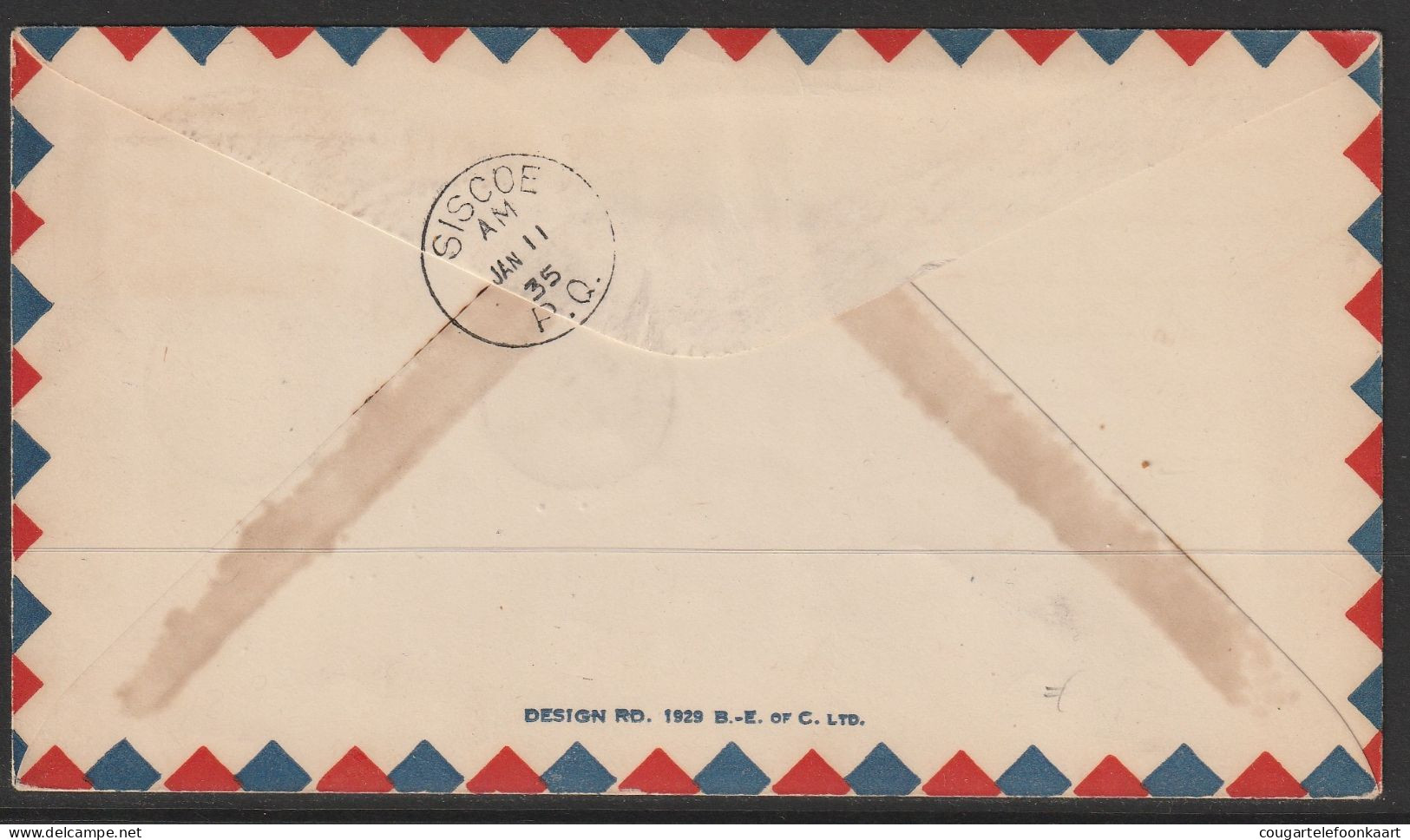 1935, First Flight Cover, Bourlamaque-Siscoe - Erst- U. Sonderflugbriefe