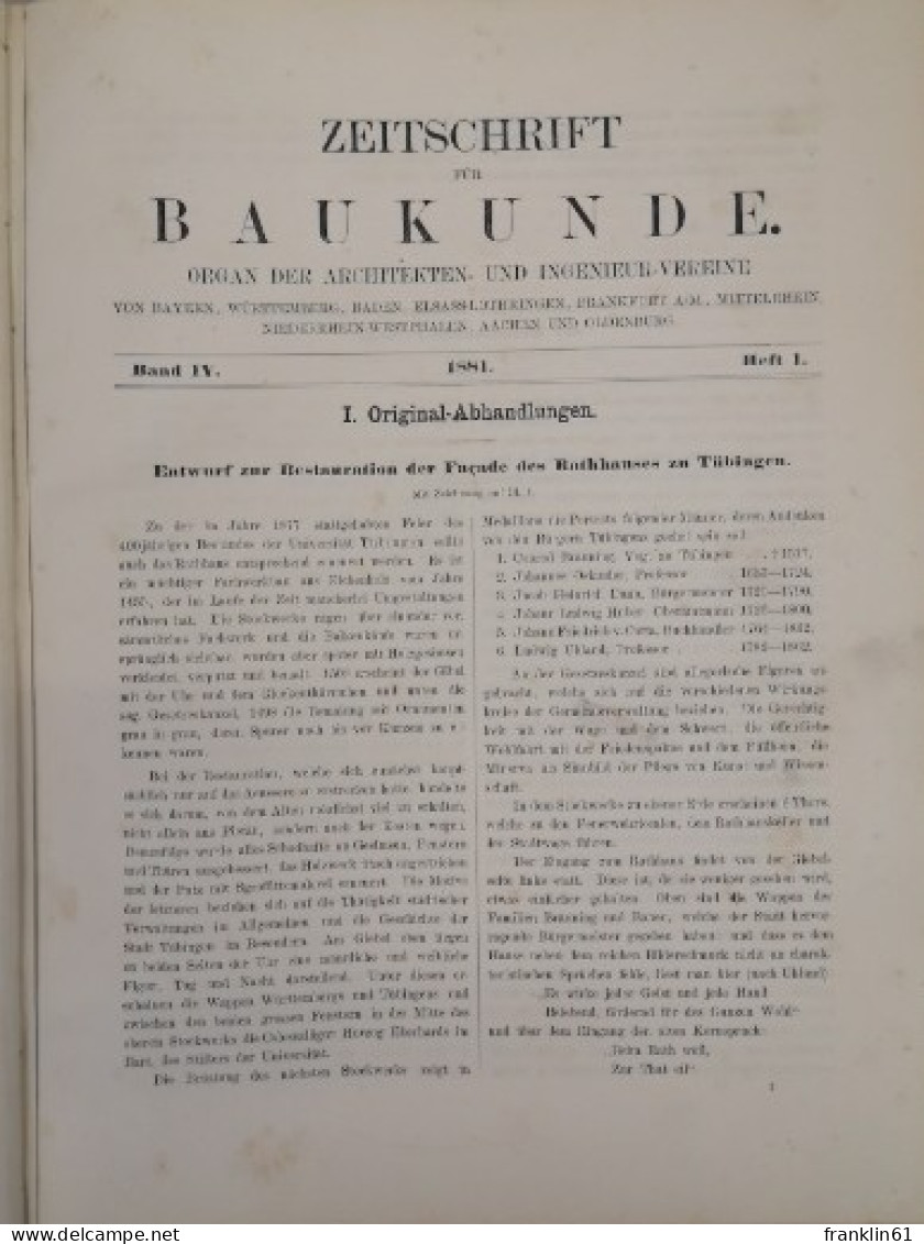 Zeitschrift für Baukunde. Organ der Architekten- u. Ingenieur-Vereine von Bayern, Württemberg, Baden,