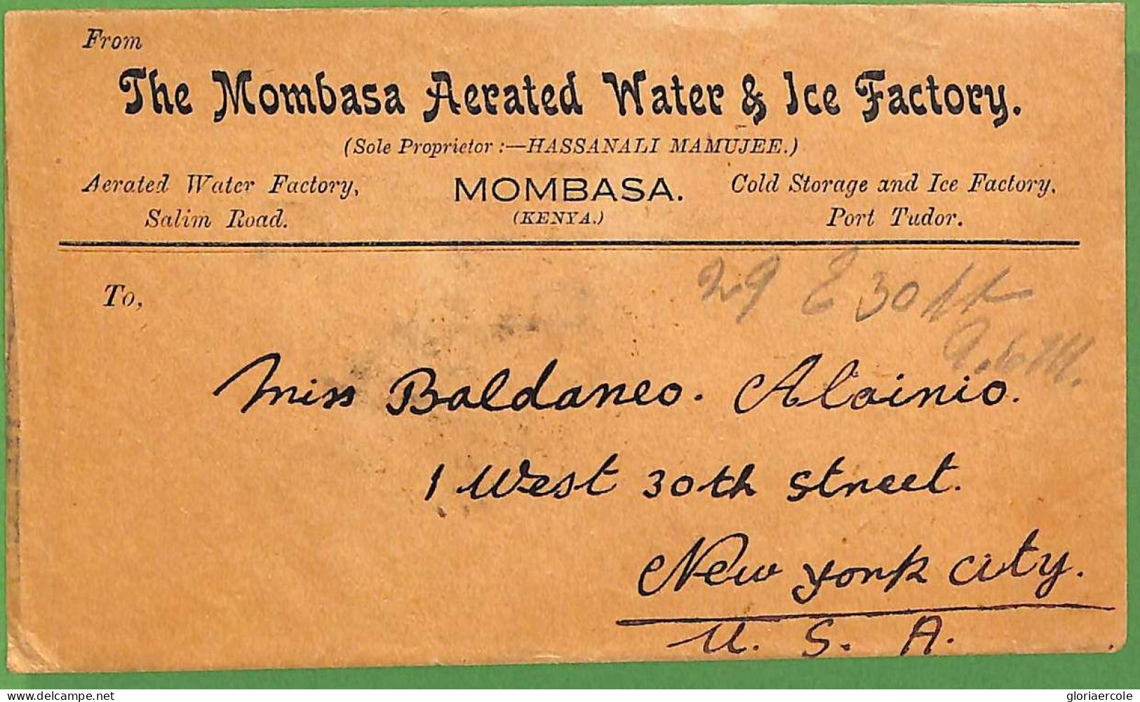 21103 - KENYA And UGANDA - Postal History - Commercial COVER To USA 1934 - Kenya & Ouganda