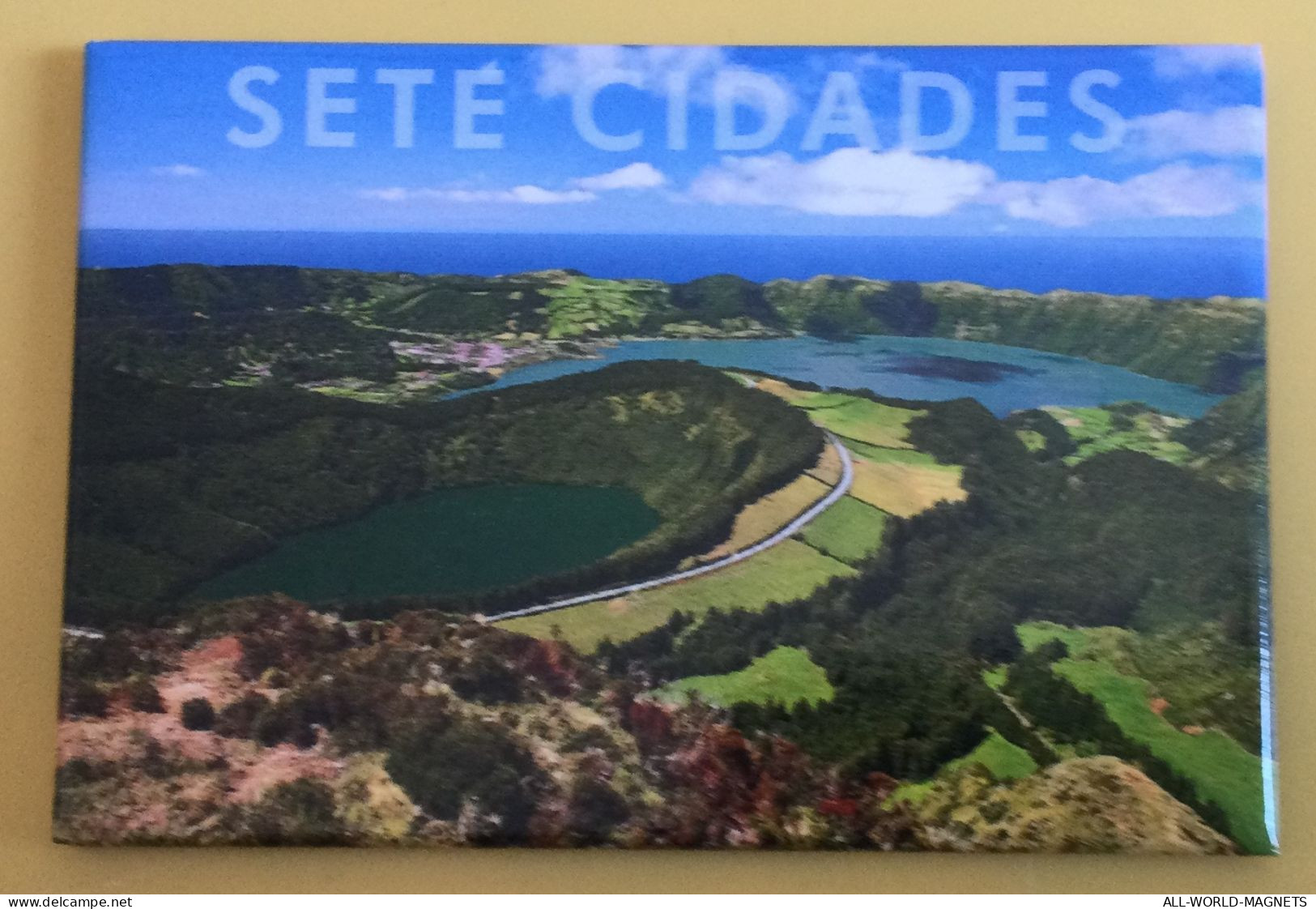 Sete Cidades Sao Miguel Island Azores Portugal Souvenir Fridge Magnet, From Azores - Toerisme