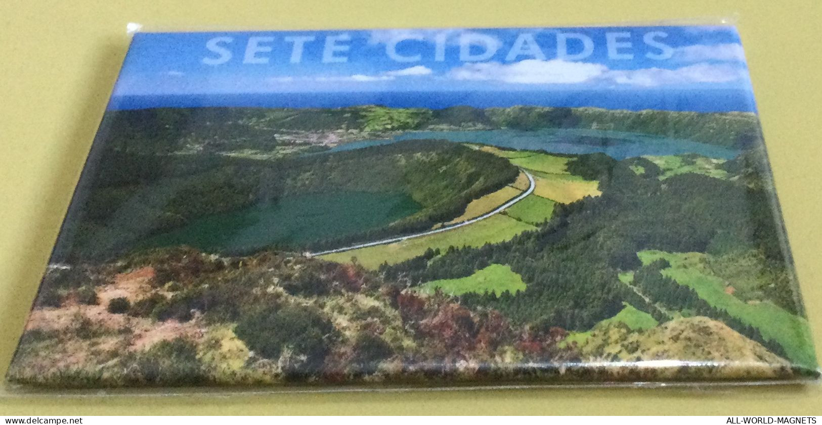 Sete Cidades Sao Miguel Island Azores Portugal Souvenir Fridge Magnet, From Azores - Toerisme