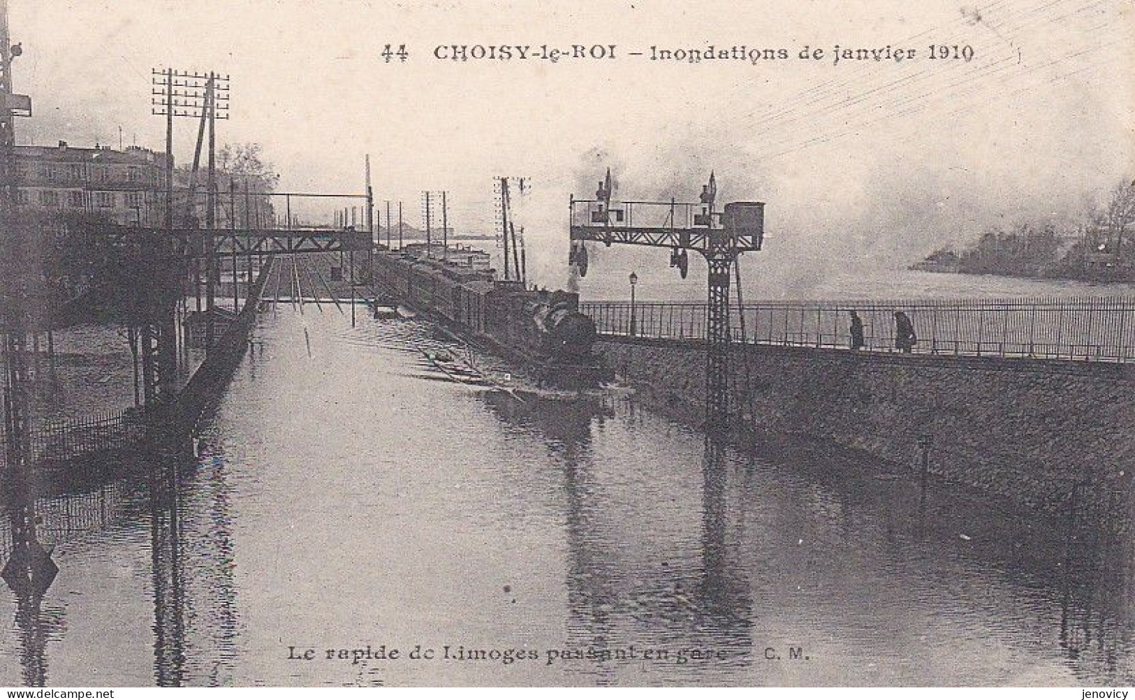 CHOISY LE ROI INONDATIONS DE JANVIER 1910 RAPIDE DE LIMOGES PASSANT EN GARE A VOIR !!!   REF 79876 - Inondations